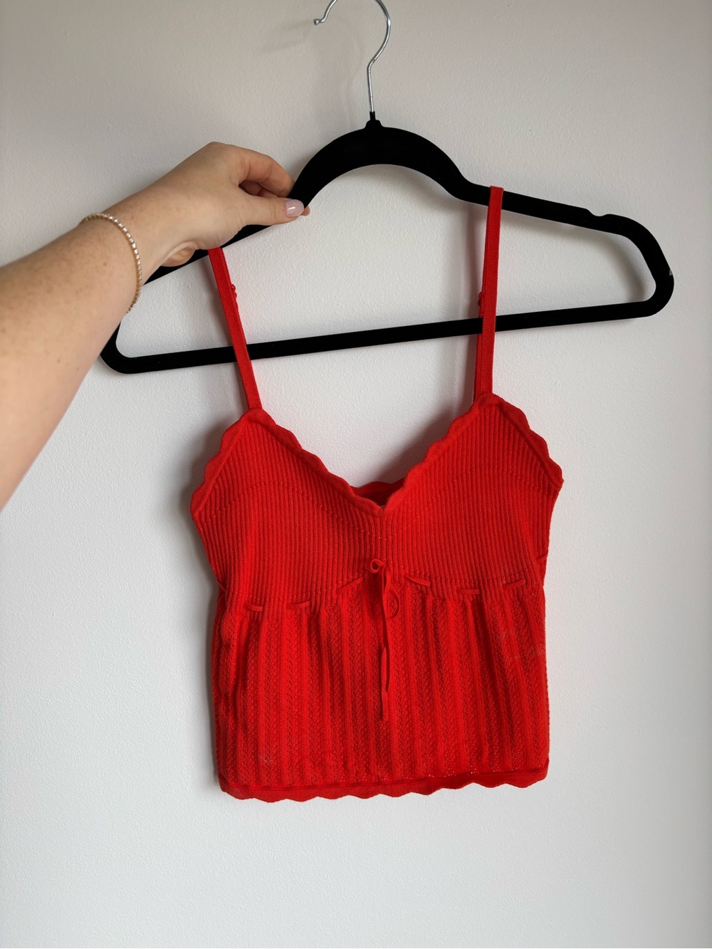 Wilfred Red Ribbed Scallop-Edge Cami